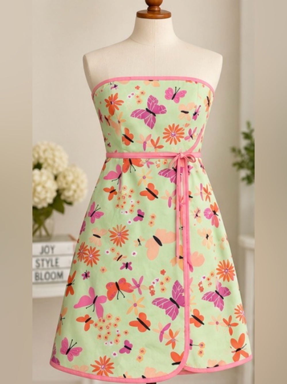 Vintage Y2K Lilly Pulitzer Strapless Butterfly Floral Dress – Size 6